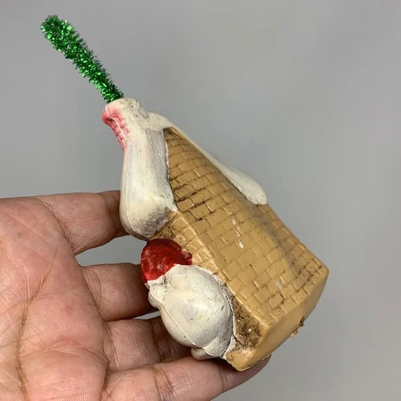 Vintage cottage Santa & elf Christmas tree ornament decoration - Picture 4 of 16